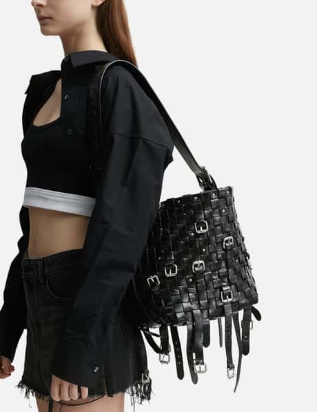 Alexander Wang - ロック ミディアム クラックル レザー ホーボー  