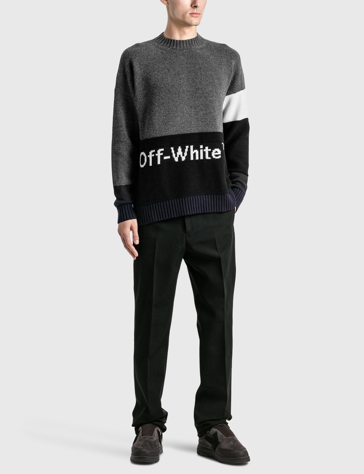 Color Block Off Crewneck Sweater Placeholder Image