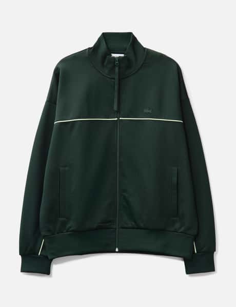 Lacoste Satin Effect Zip-Up Fleece Sweatshirt