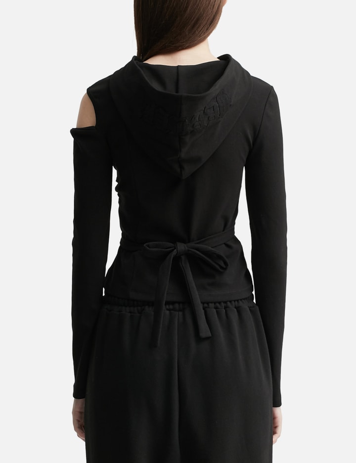 Strap Hooded Long Sleeve Top Black Placeholder Image