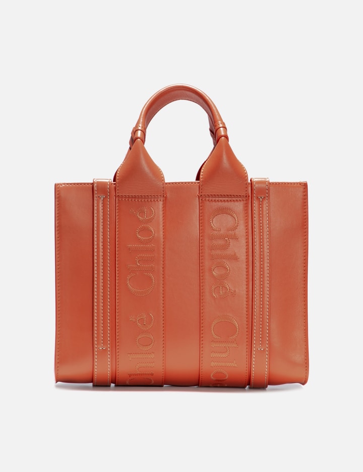 Shop Chloé Small Woody Tote In Orange