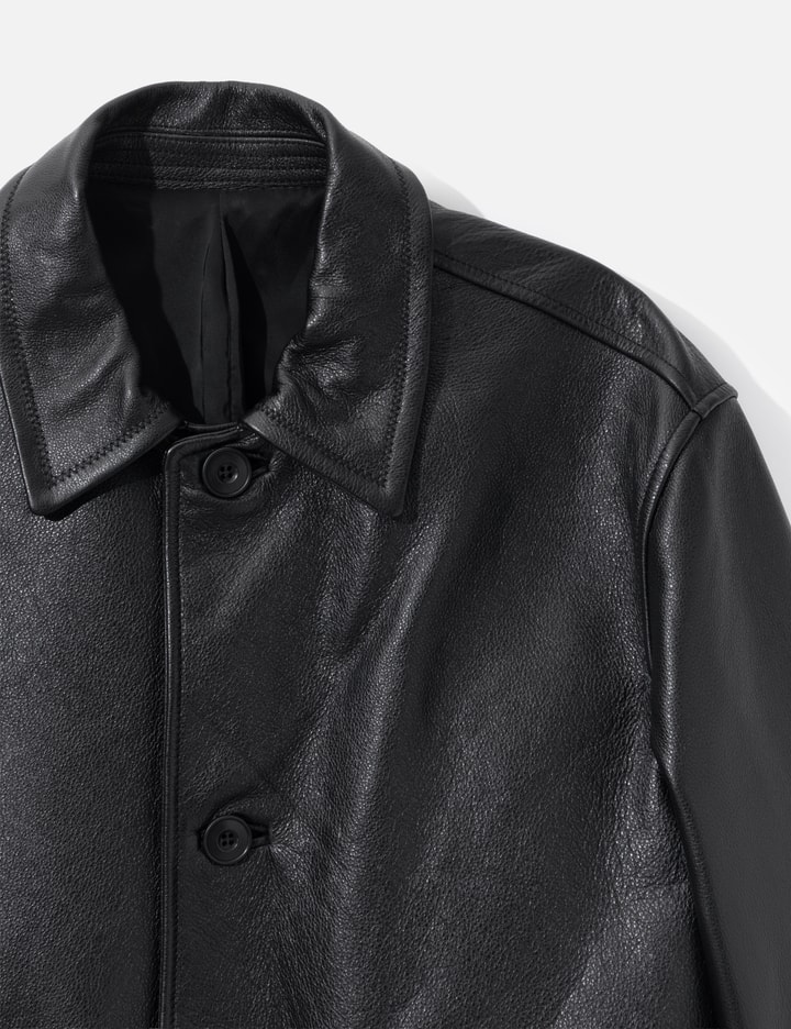 COOR Chevron Stitched Cow Leather Car Coat