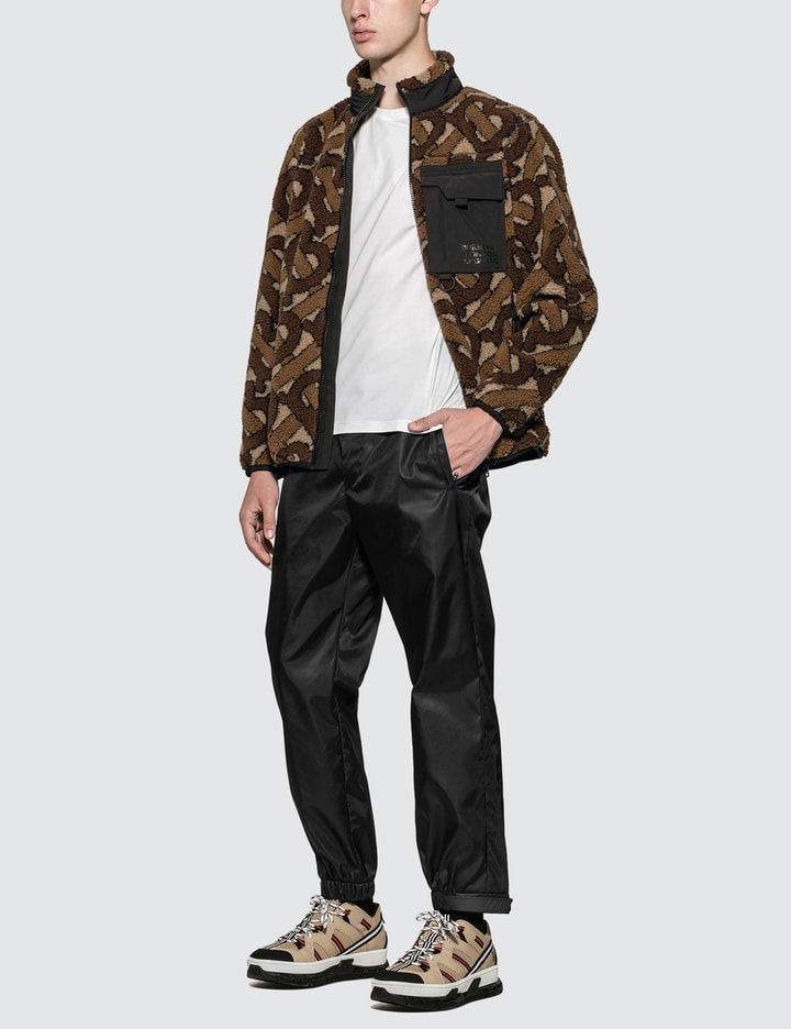 Burberry Monogram Jacquard Fleece Jacket in Brown for Men