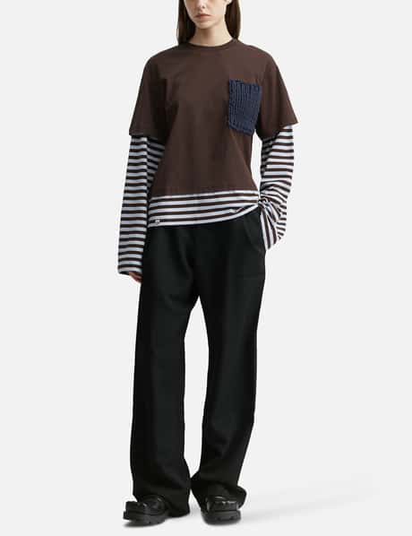 Long Sleeve 2-In-1 Tee With Knit Patch view 14