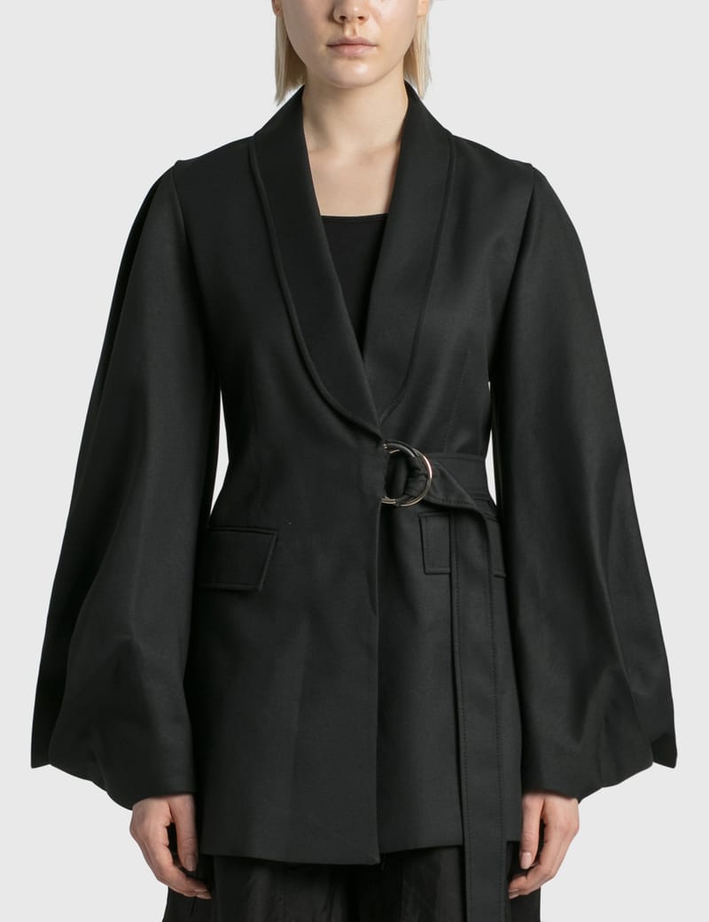 Balloon Sleeve Shawl Collar Jacket