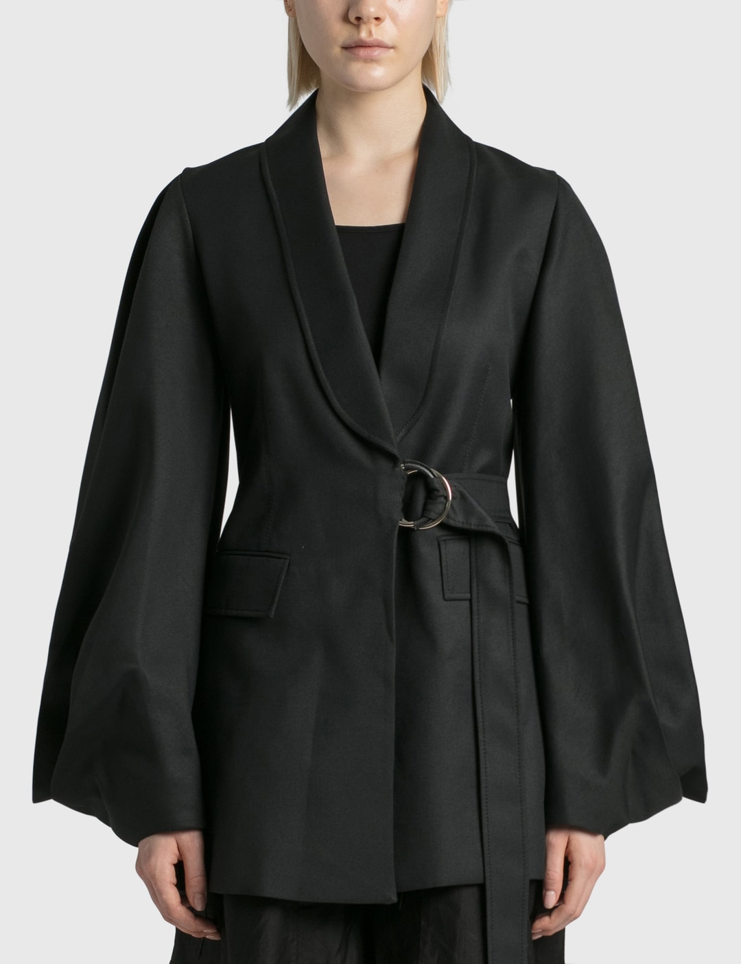 벌룬 소매 숄 카라 재킷 Placeholder Image