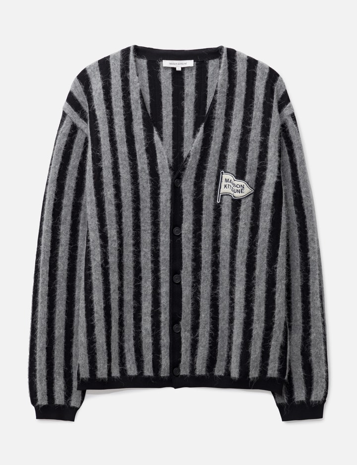 MAISON KITSUNÉ STRIPED COMFORT CARDIGAN