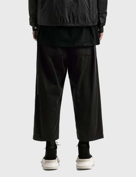 W ) リック・オーウェンズ ドローストリング クロップド パンツ 黒  