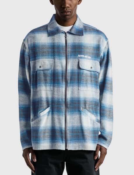 Fucking Awesome - Full Zip Flannel Long Sleeve Shirt | HBX  