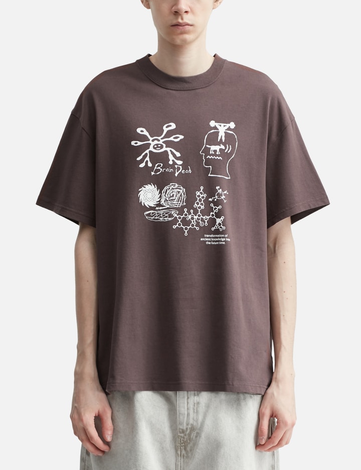 Brain Dead Ancient Knowledge T-shirt In Brown