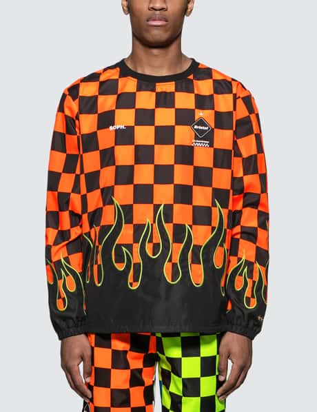 F.C. Real Bristol - Checker Flame Piste L/S T-Shirt | HBX