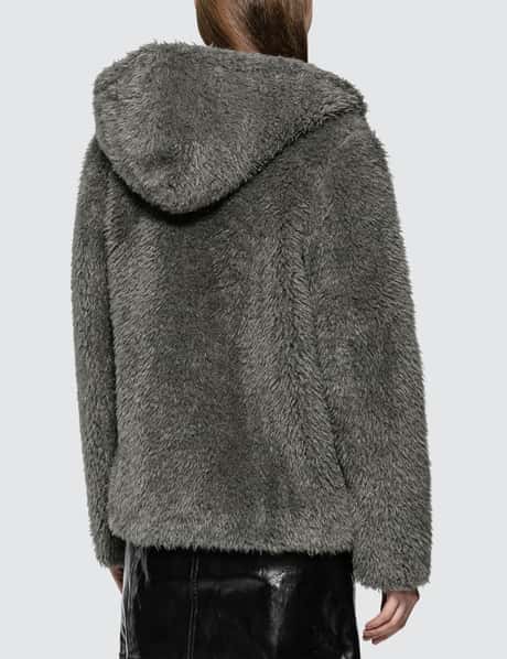Helmut Lang Shaggy Fur Bomber Jacket HBX Globally Curated