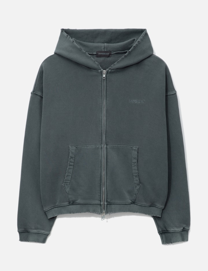 GARMENT DYED LOGO ZIP-UP HOODIE Placeholder Image