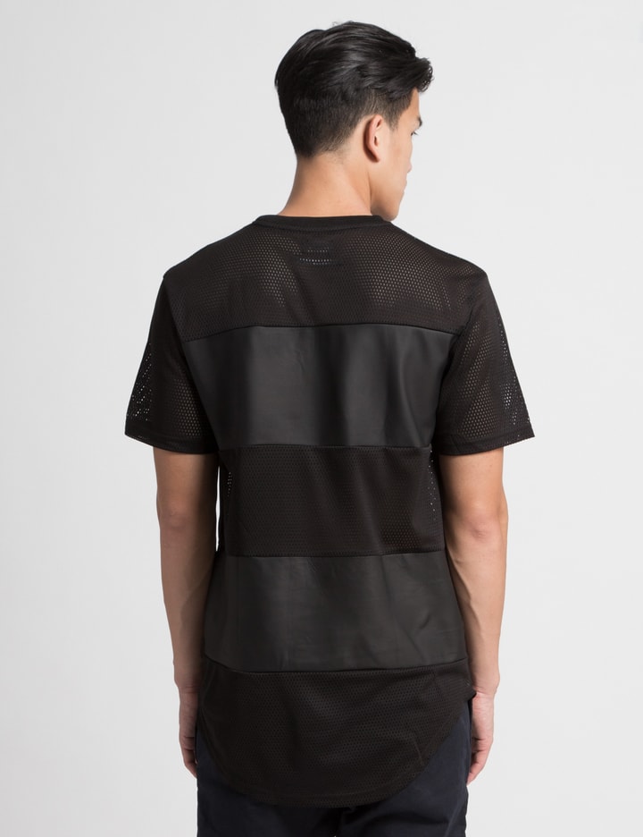 Black Leather Mesh Panel T-Shirt Placeholder Image