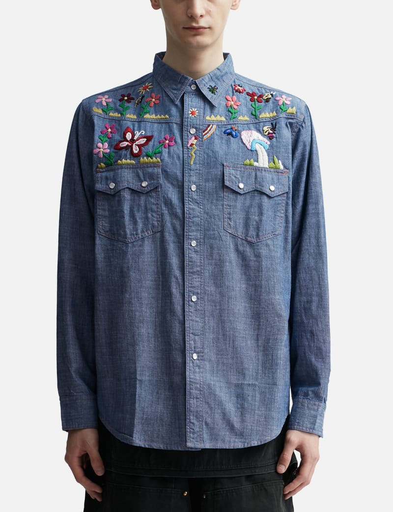 Needles - WESTERN SHIRT - COTTON CHAMBRAY / INDIA EMB. | HBX - Globally  Curated Fashion and Lifestyle by Hypebeast