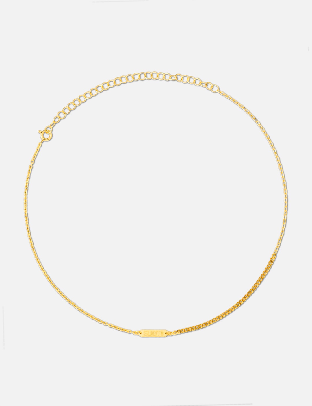 Gold Plated Silver Mix Chains Necklace