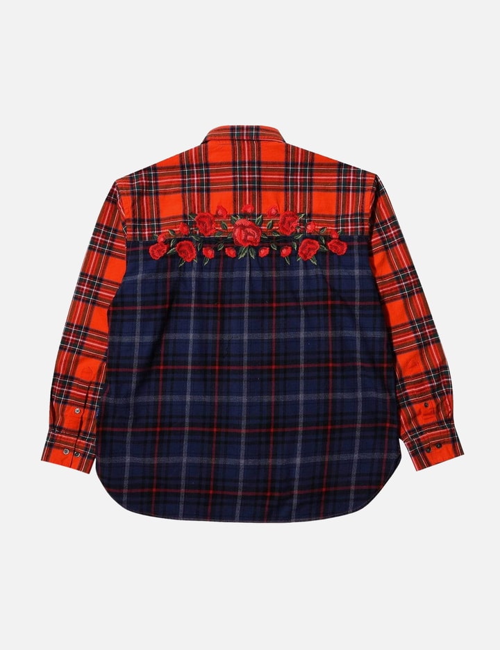 Awake NY Embroidered Rose Flannel in Red/Blue Placeholder Image