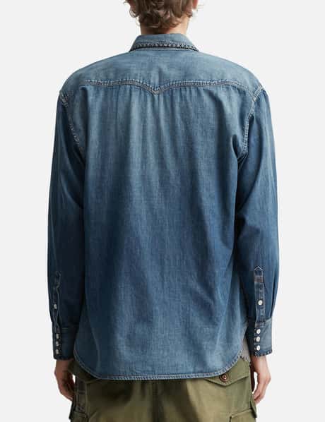 Hand-Embroidered Denim Shirt view 12