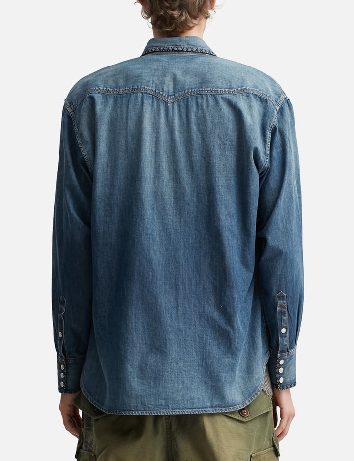 KHOKI Hand-Embroidered Denim Shirt