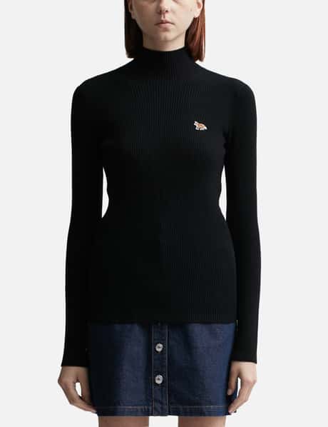 Maison Kitsuné Baby Fox Patch Fine Ribbed Turtleneck