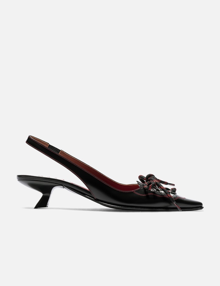 Marni Leather Slingback With Lace