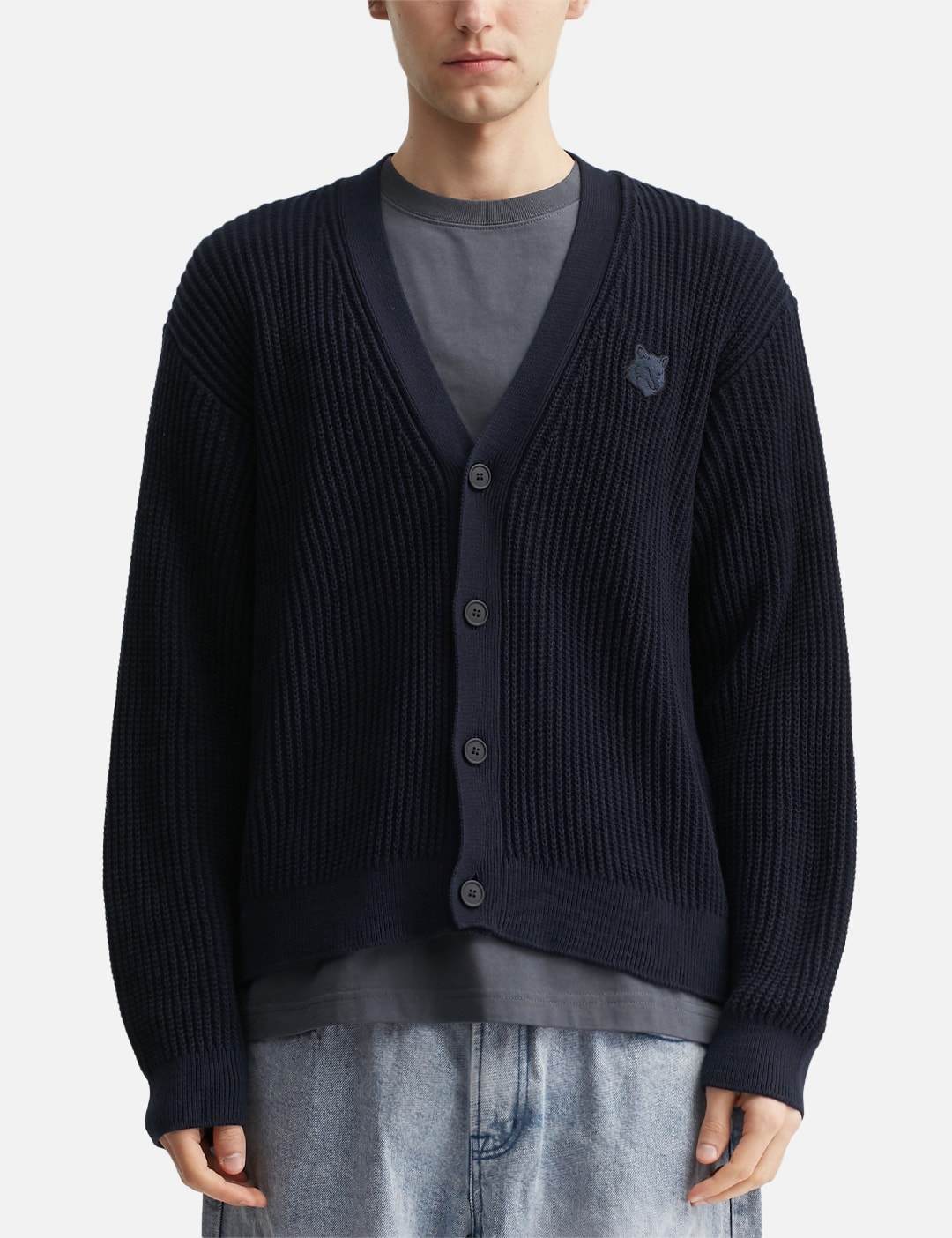 Fox Head Cotton Ribbed Cardigan view 18