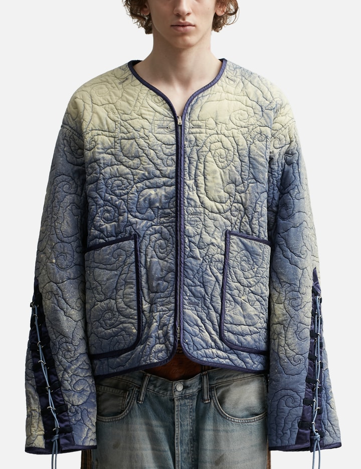 Acne Studios Lacing Quilted Jacket In Blue