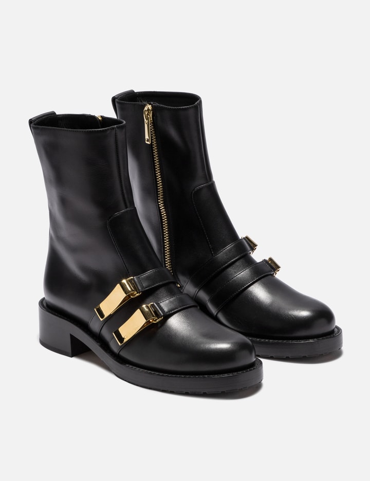 Shop Dior Leather Boot In Black