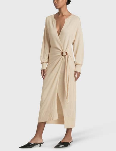 white knit maxi dress long sleeve Sun Kissed Knitted Maxi Dress ‍ ️Mermaid Way Ivory / M