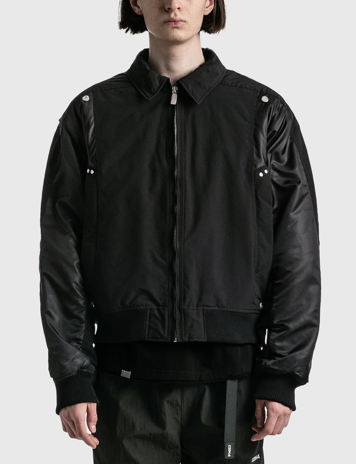 Staff Uniform Quilted Intervein Layered Bomber Jacket Placeholder Image