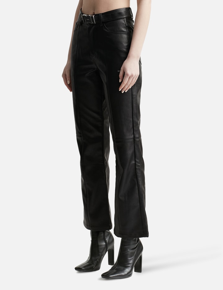 TEAM WANG DESIGN CASUAL FLARED FAUX LEATHER PANTS Placeholder Image