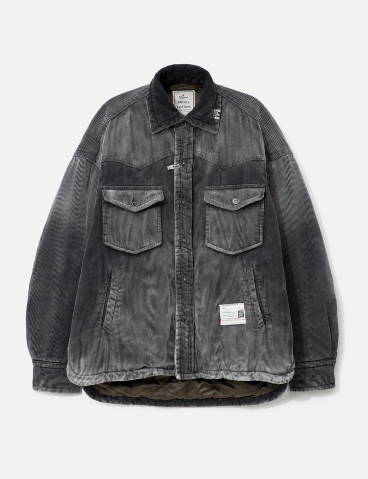 Distressed Corduroy Puffer Shirt Placeholder Image