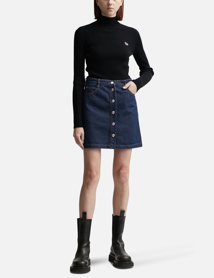 Buttoned Denim Mini Skirt Placeholder Image