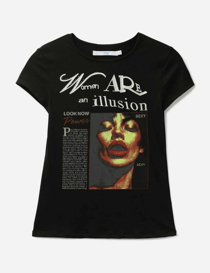 Praying Women Are An Illusion Tee In Black