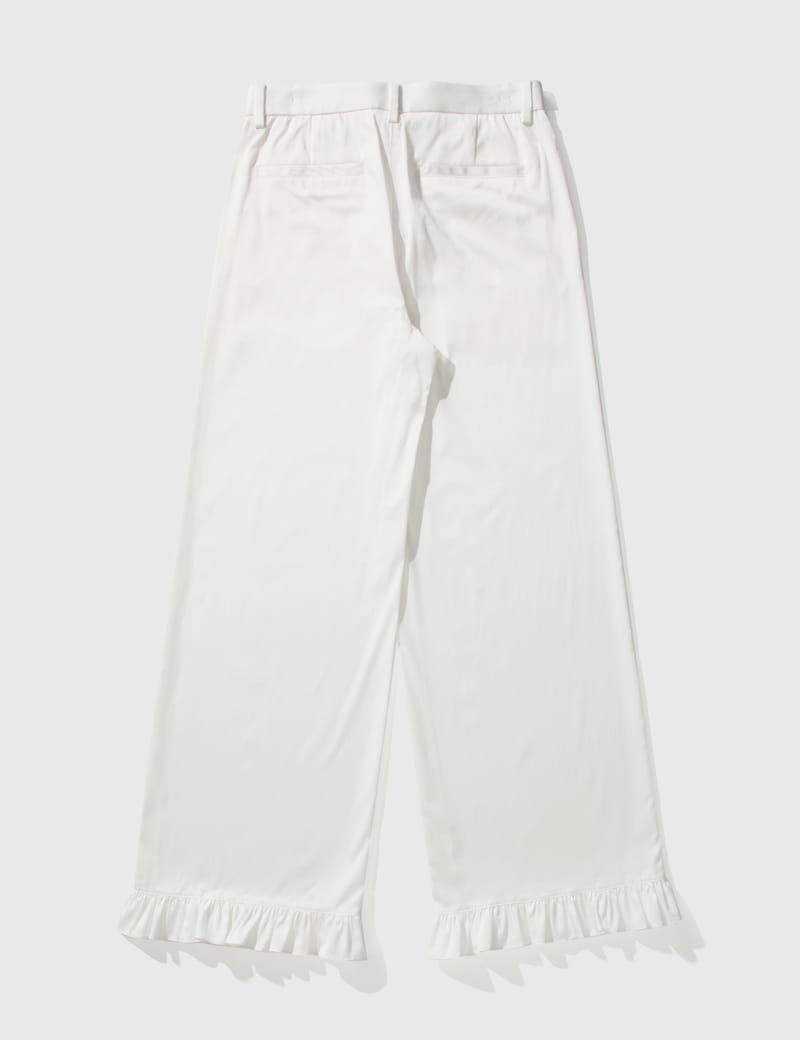 ThusFar Women High Waist Patchwork Flare Jeans Plaid Bell Bottom Ruffle Hem  Denim Long Pants Trousers at Amazon Women's Jeans store
