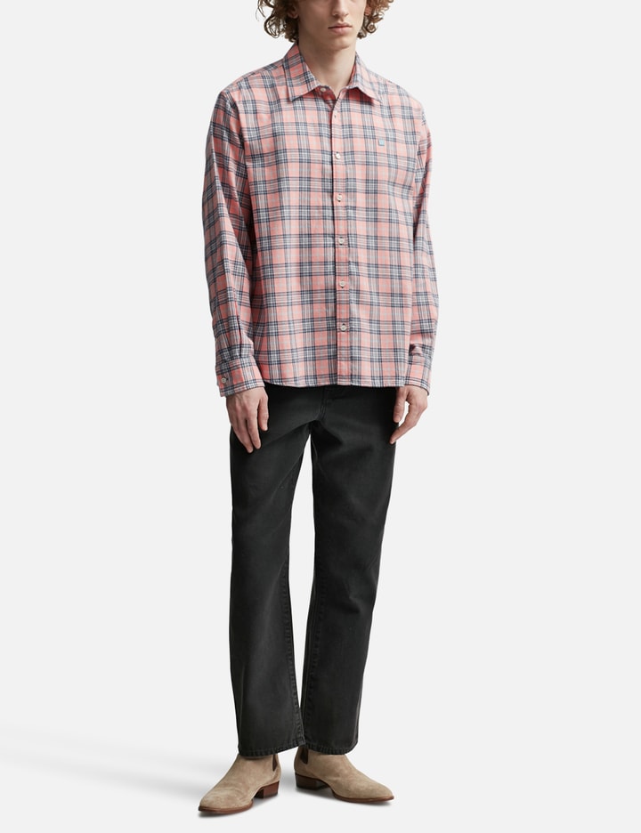 Shop Acne Studios Flannel Check Button-up Shirt In Pink