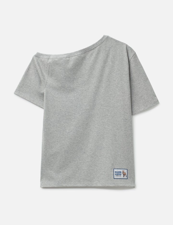 Off-Shoulder Short Sleeve T-Shirt With Sweet Treat Sheep Print