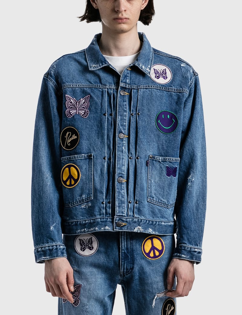 mens denim jacket with patches