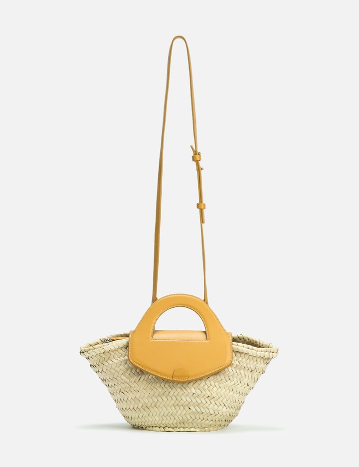 Cabas Mini Leather-Trimmed Straw Tote By Hereu