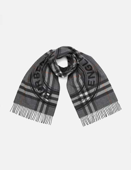 Burberry Montage Print Check Cashmere Scarf