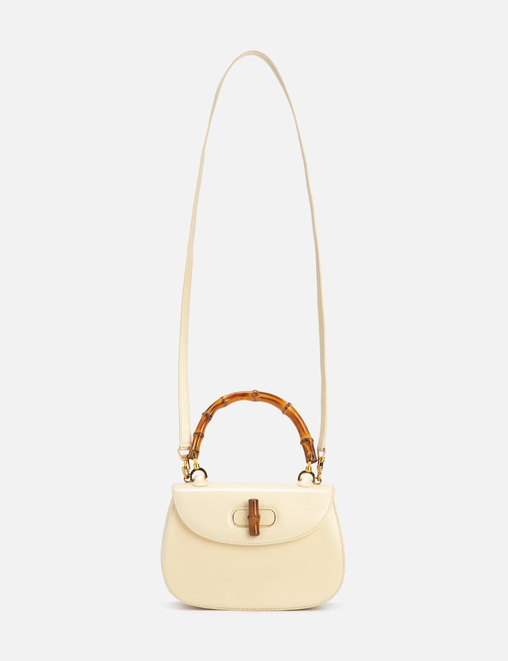 GUCCI LEATHER HANDBAG WITH BAMBOO HANDLE Placeholder Image