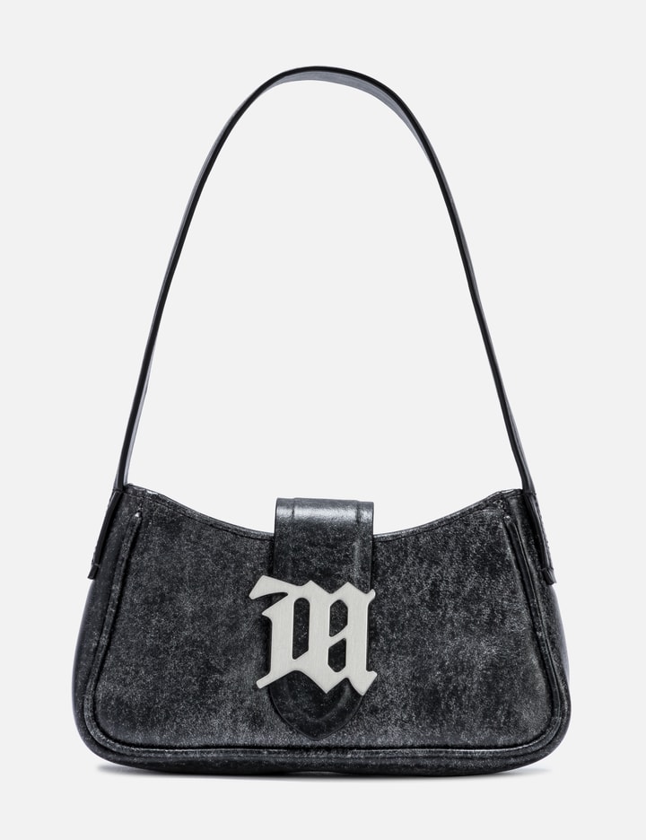 LEATHER SHOULDER BAG MINI CRACKED BLACK Placeholder Image