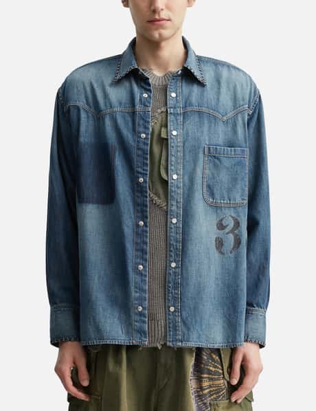 Hand-Embroidered Denim Shirt view 10