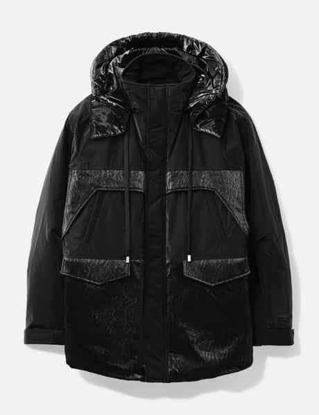 Ader Error Oversized Mixed Fabric Quilted Parka