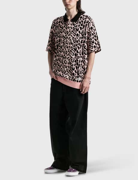Wacko Maria - Leopard Knit Polo Shirt | HBX - Globally Curated 