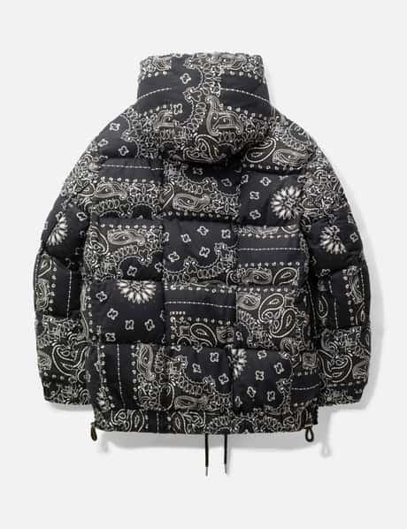 Black Bandana Bandana Print Bubble Coat Sacai Bandana Print Puffer