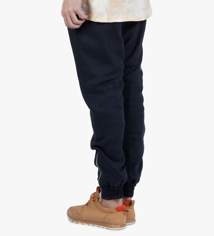 Navy Linen Cuff Sweatpants Placeholder Image