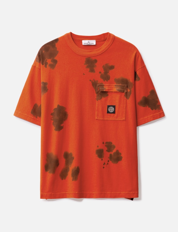 Shop Stone Island Tie-dyed Crewneck T-shirt In Orange