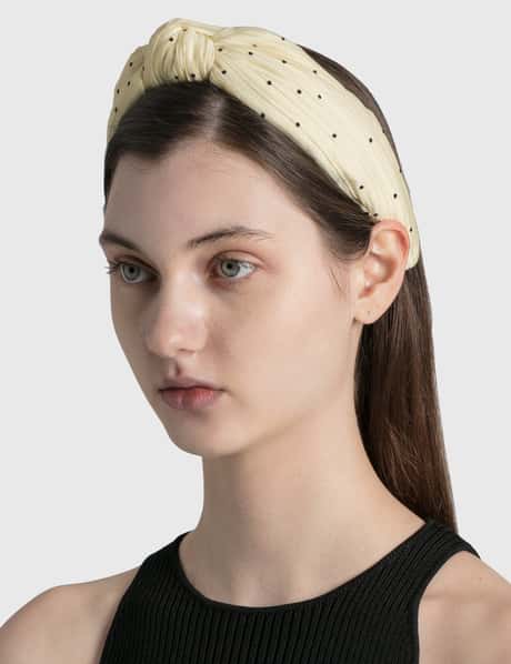 Lele Sadoughi cream canvas knotted headband Daisy Embellished Knotted Headband ~ Ivory – Chic Streets main image 3