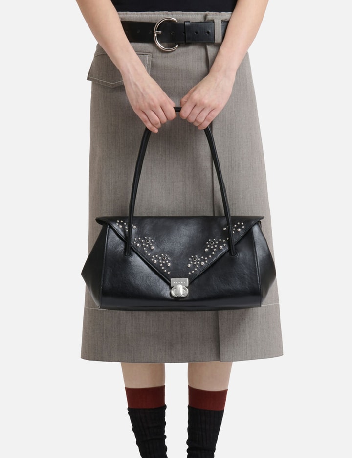 Marni Leather Retro Shoulder Bag With Studs